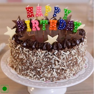 Chocolate Walnut Cake n Happy Birthday Candle  Online Cake Delivery Delivery Jaipur, Rajasthan
